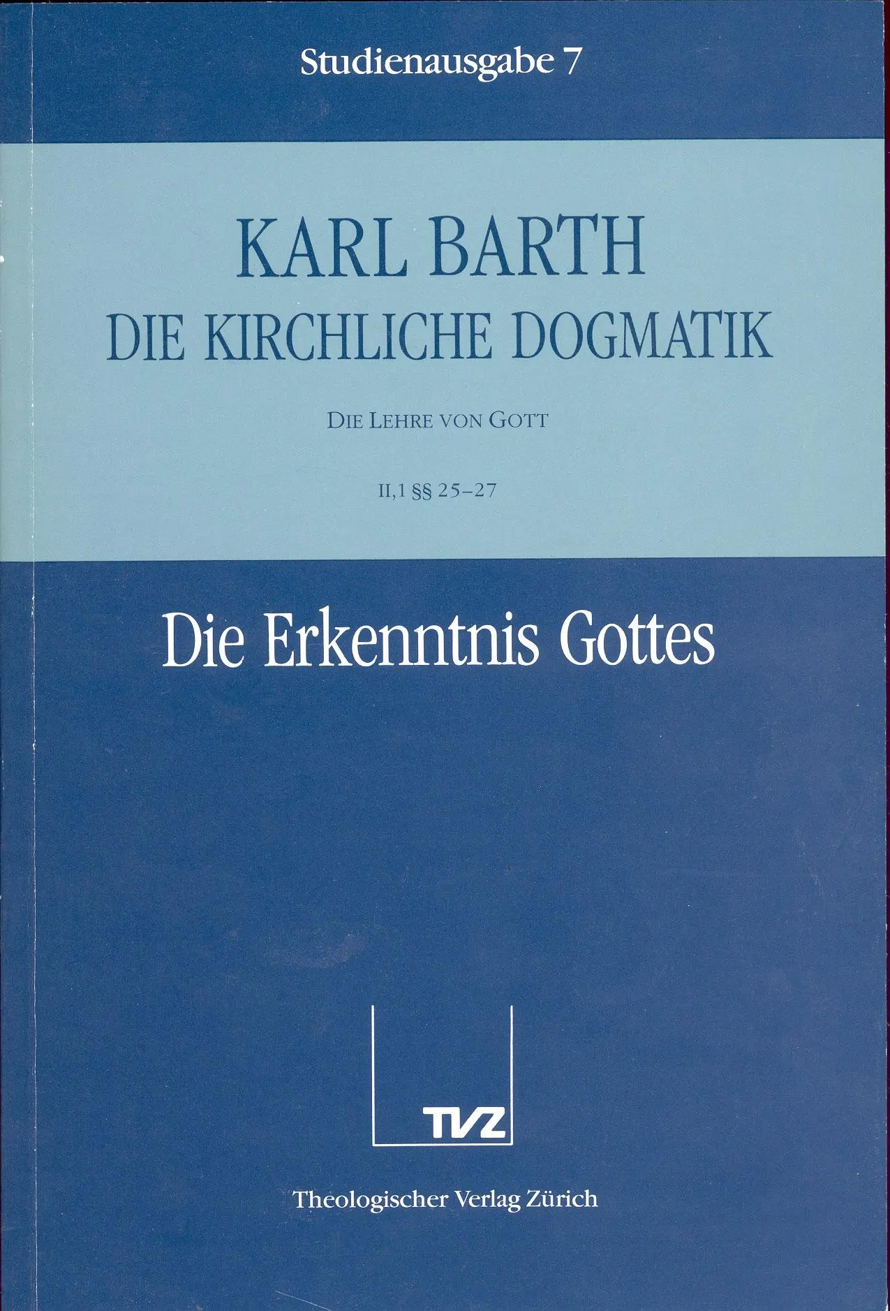 Cover: 9783290116071 | Die Erkenntnis Gottes | Karl Barth | Taschenbuch | Deutsch | 1986