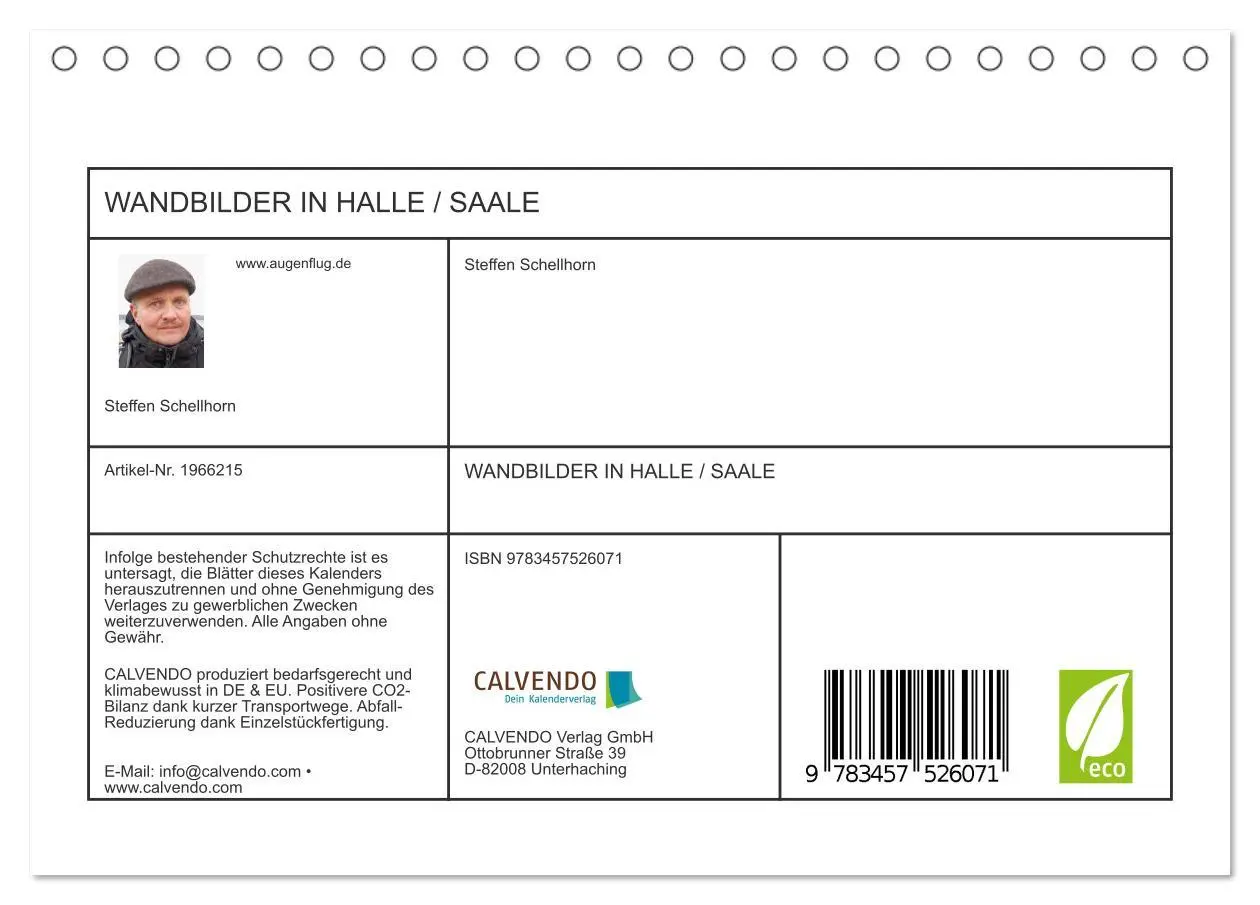 Bild: 9783457526071 | WANDBILDER IN HALLE / SAALE (Tischkalender 2026 DIN A5 quer),...