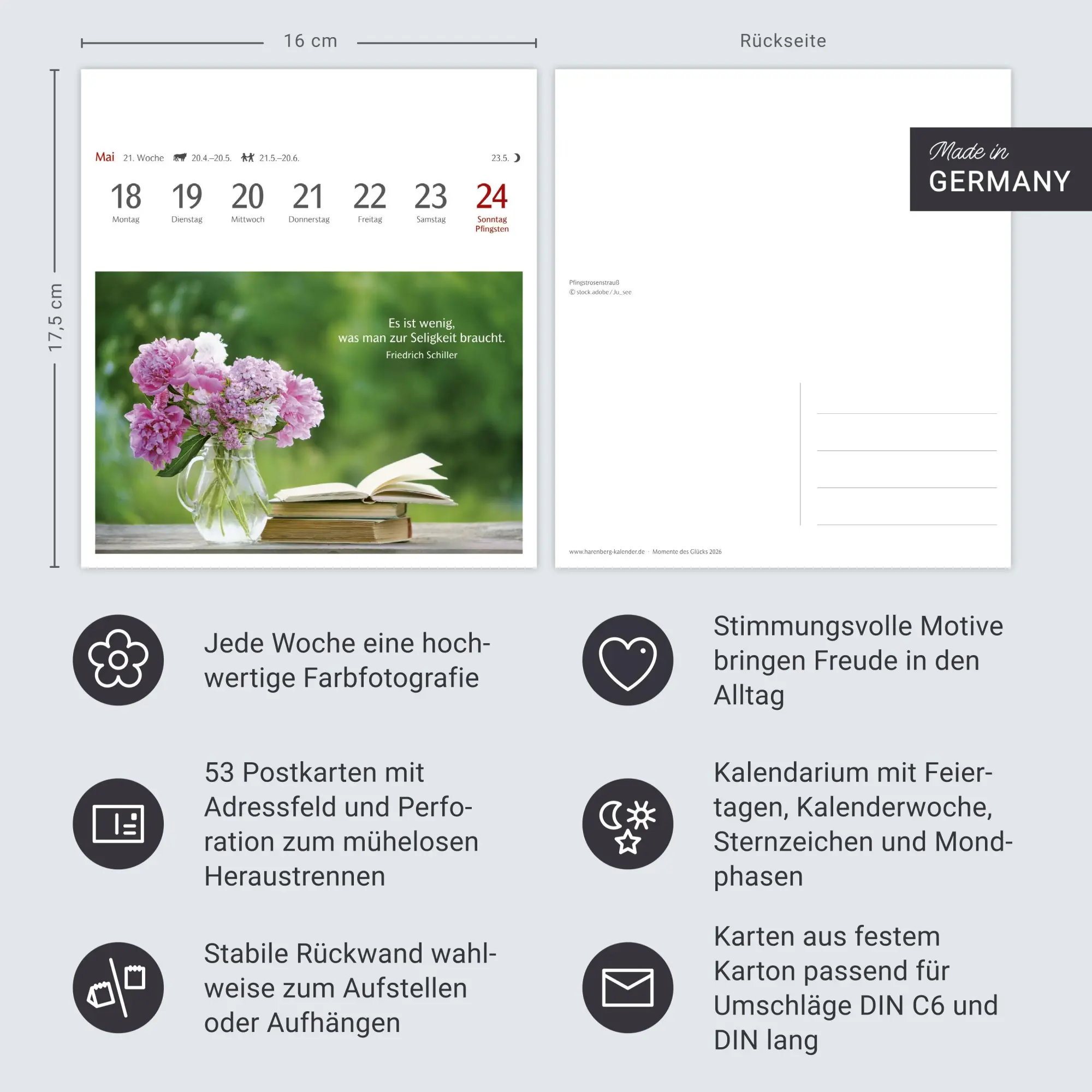 Bild: 9783840036071 | Momente des Glücks Postkartenkalender 2026 - Wochenkalender mit...