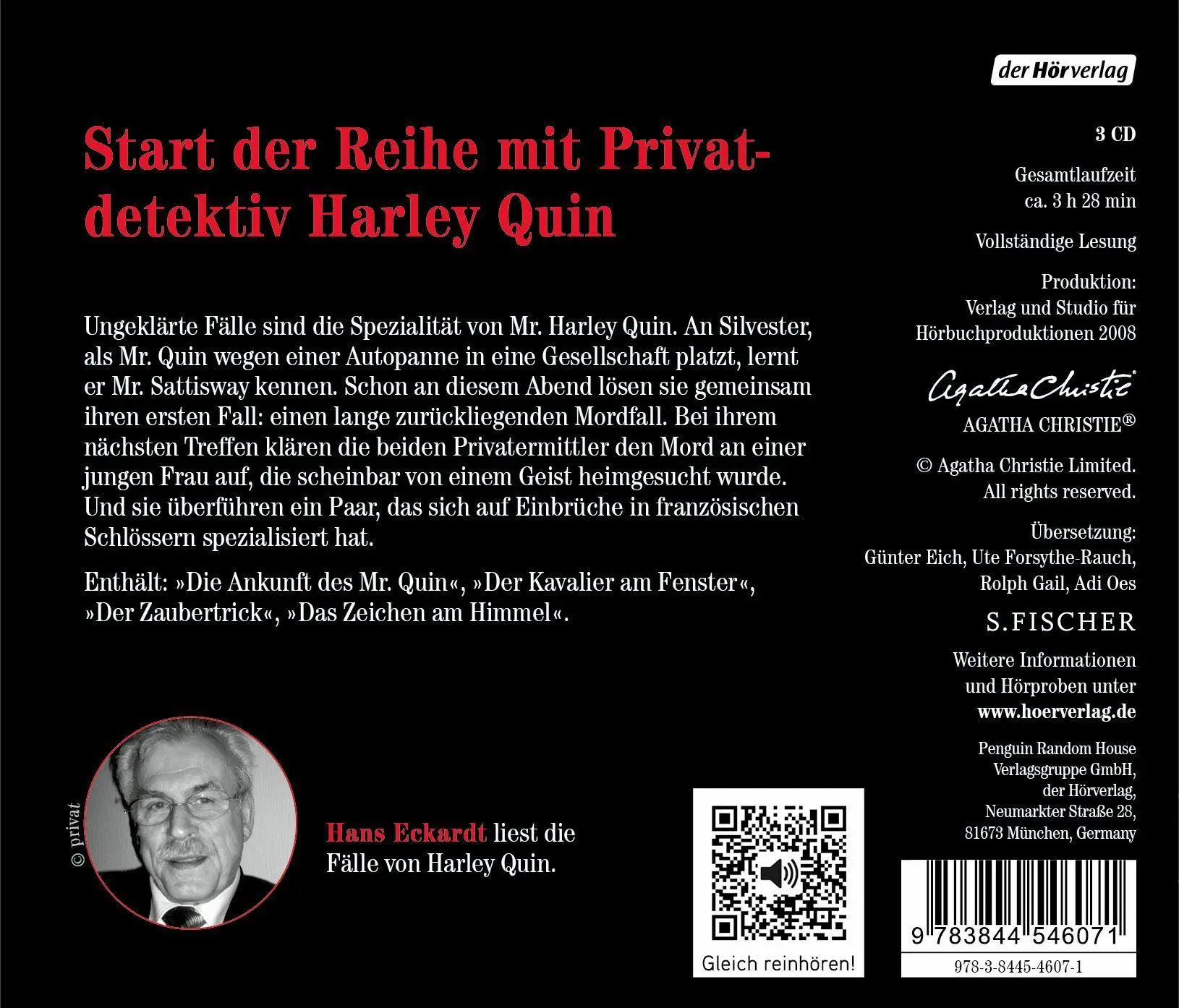 Bild: 9783844546071 | Der seltsame Mister Quin 1 | Agatha Christie | Audio-CD | Harley Quin