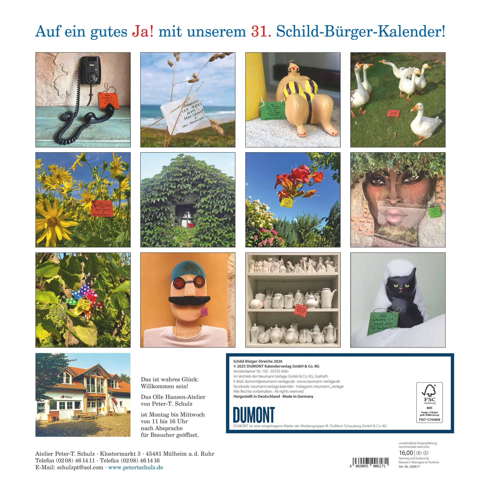 Rückseite: 4069095006171 | Schild-Bürger-Streiche 2026 - Von Pit Schulz - Broschürenkalender -...
