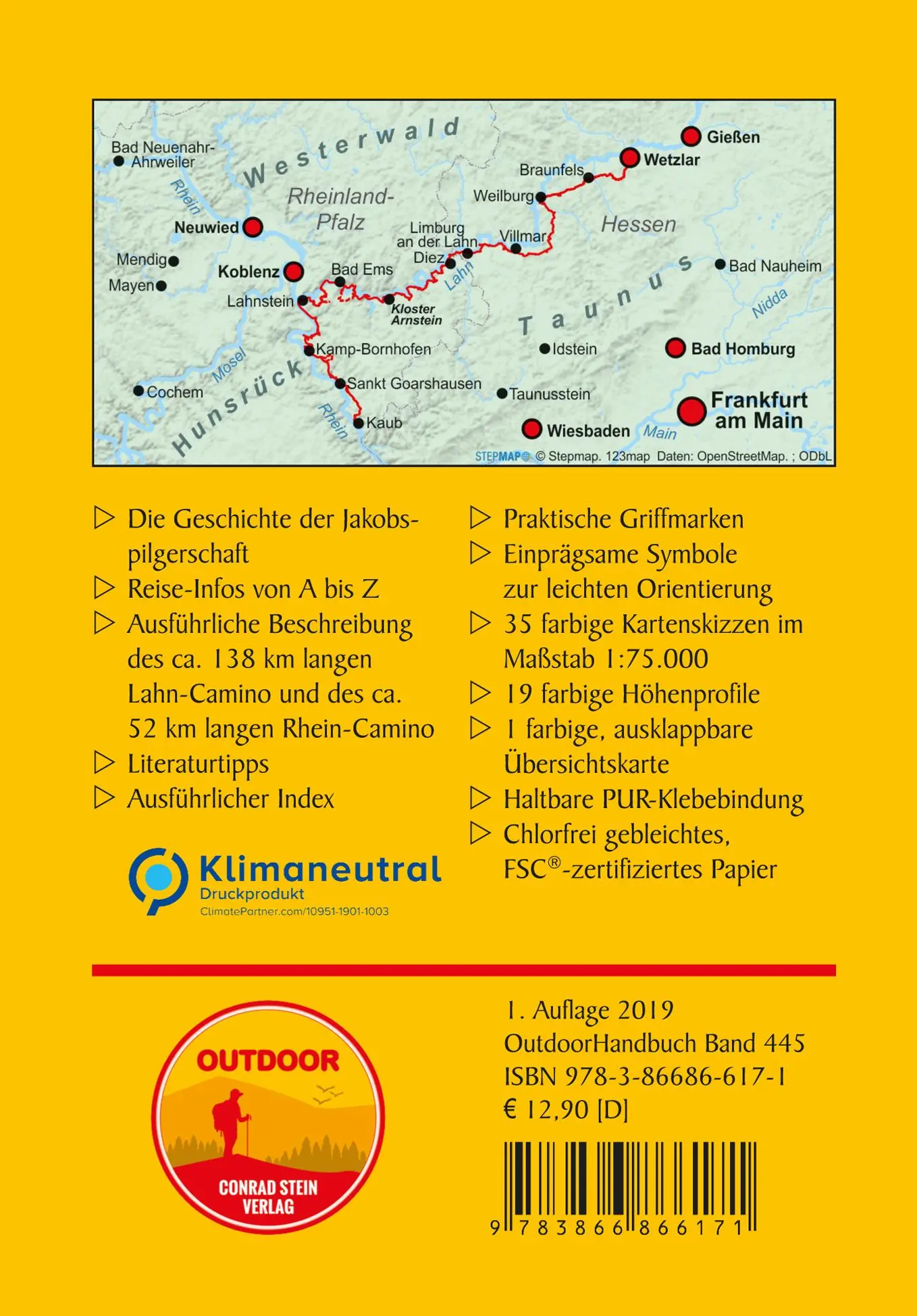 Rückseite: 9783866866171 | Lahn-Camino und Rhein-Camino | Wolfgang Scholz | Taschenbuch | 160 S.