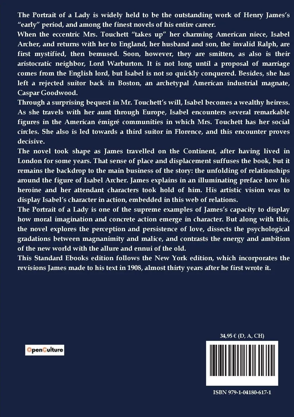 Rückseite: 9791041806171 | The Portrait of a Lady | Henry James | Taschenbuch | Englisch | 2023