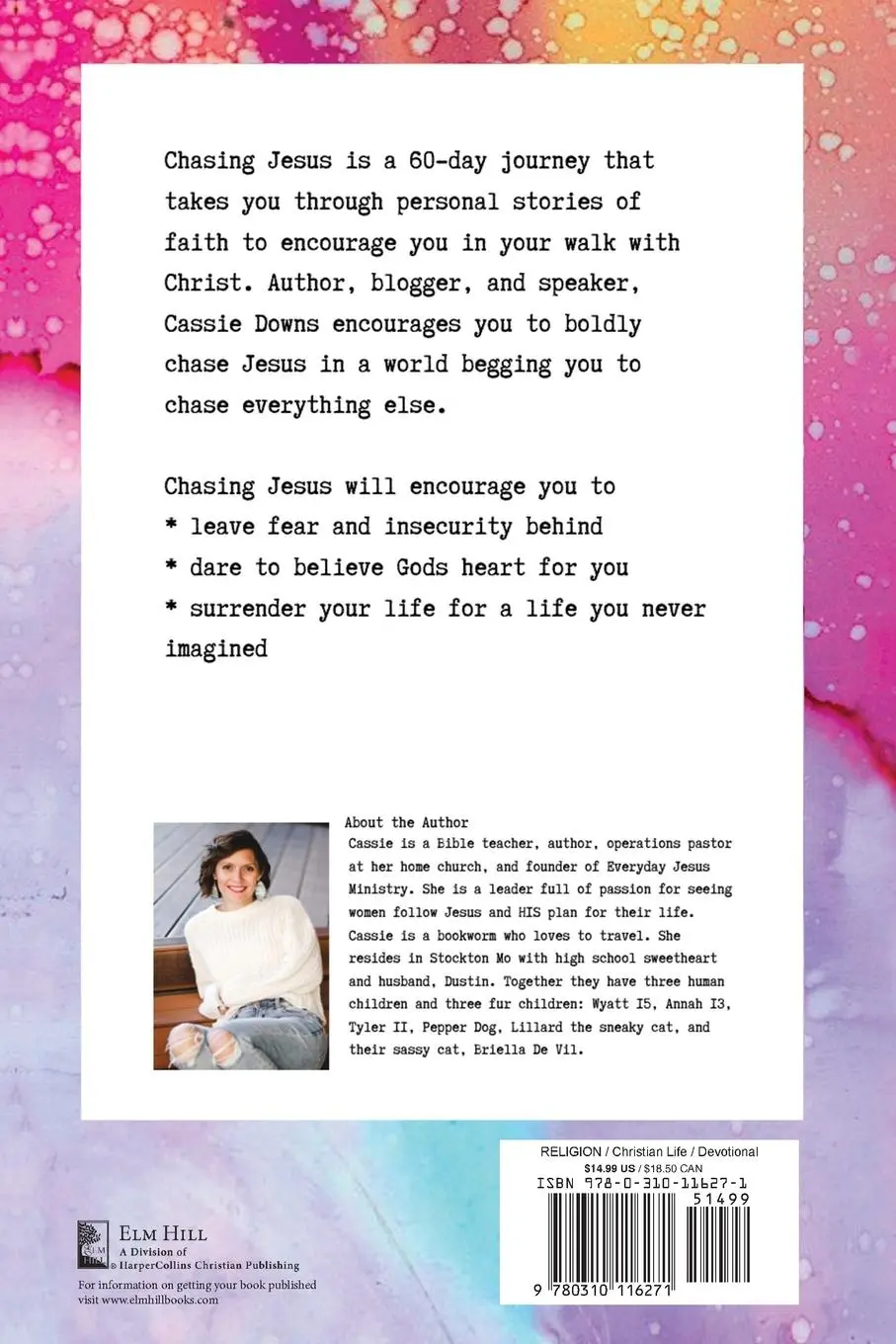 Rückseite: 9780310116271 | The Chasing Jesus | A 60 Day Devotional | Cassie Downs | Taschenbuch
