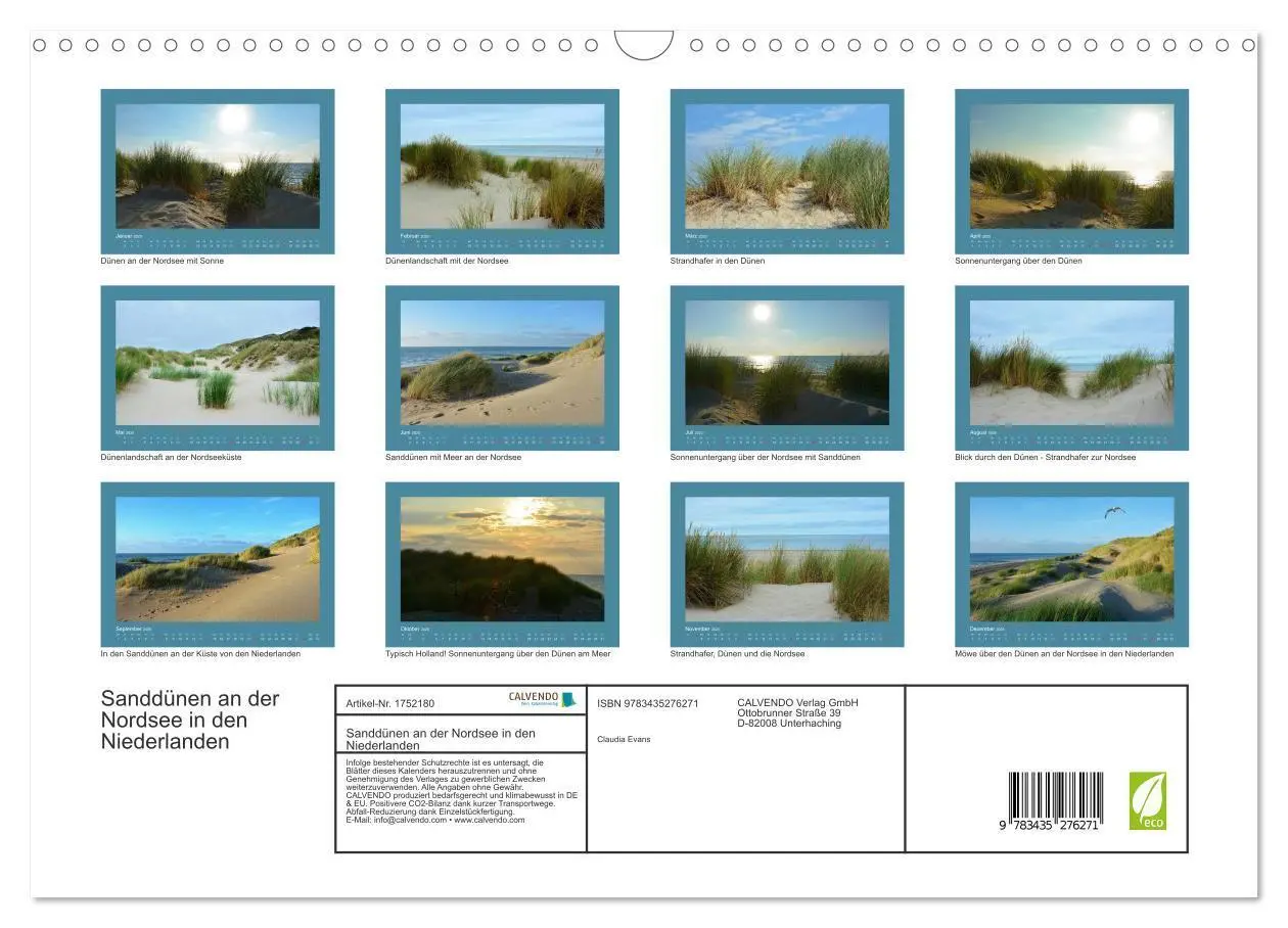 Bild: 9783435276271 | Sanddünen an der Nordsee in den Niederlanden (Wandkalender 2025 DIN...