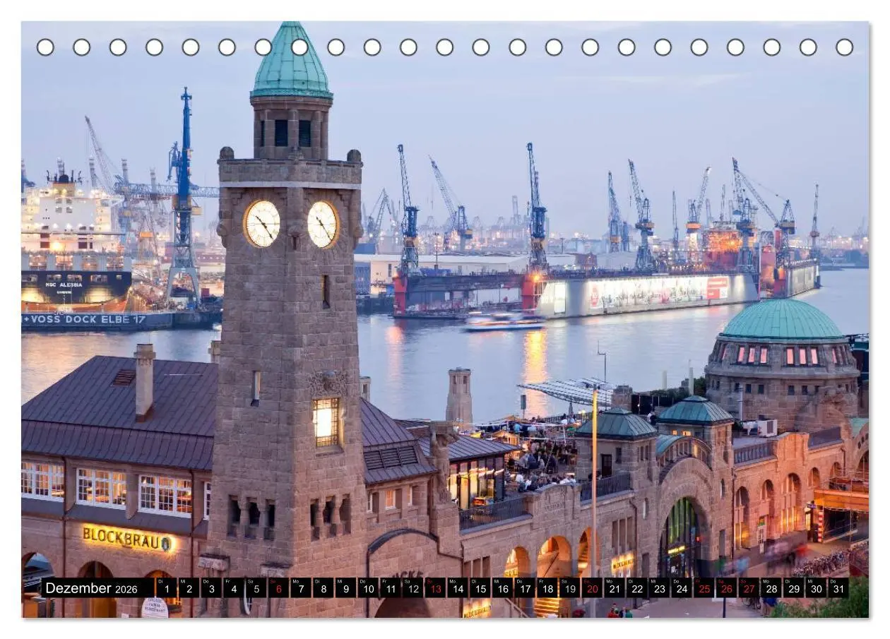 Bild: 9783516146271 | Hansestadt Hamburg (Tischkalender 2026 DIN A5 quer), CALVENDO...