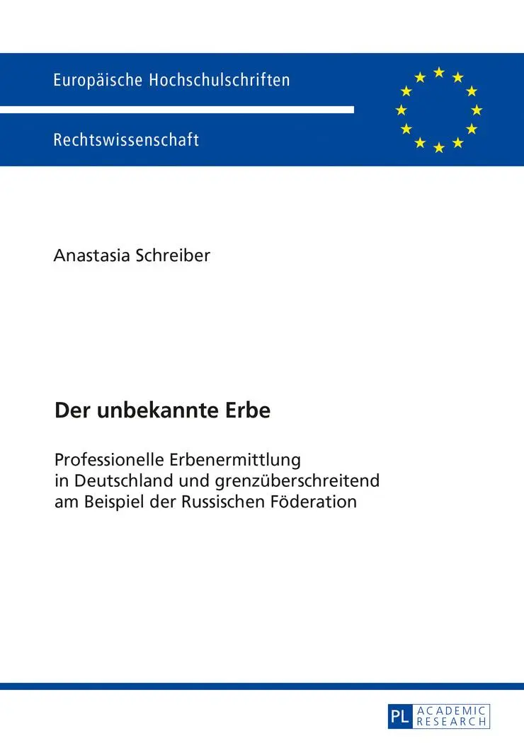 Cover: 9783631676271 | Der unbekannte Erbe | Anastasia Schreiber | Taschenbuch | Deutsch