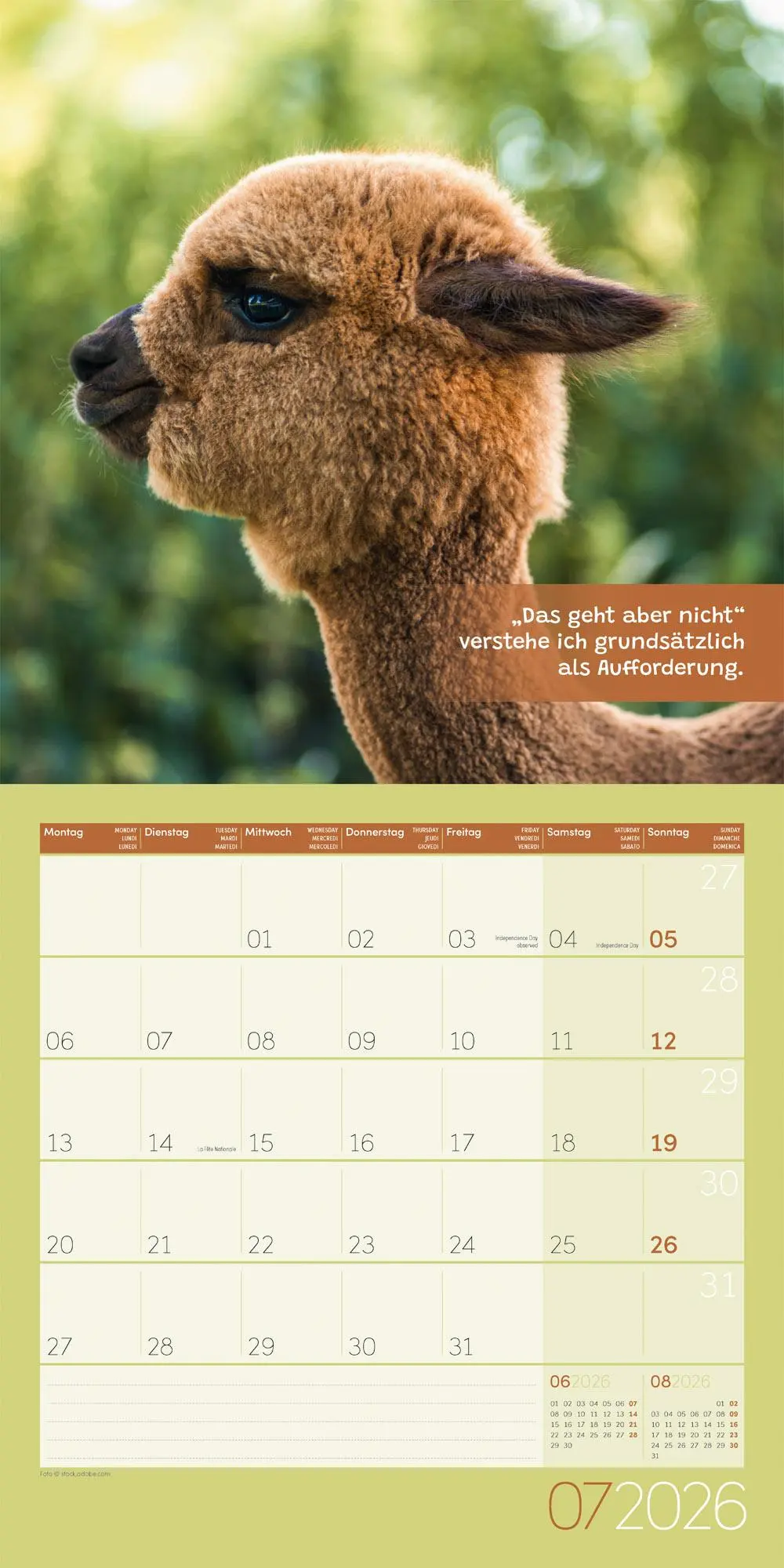 Bild: 9783838446271 | No Drama, Lama Broschürenkalender 2026 - 30x30 - Art12 | GmbH | 28 S.