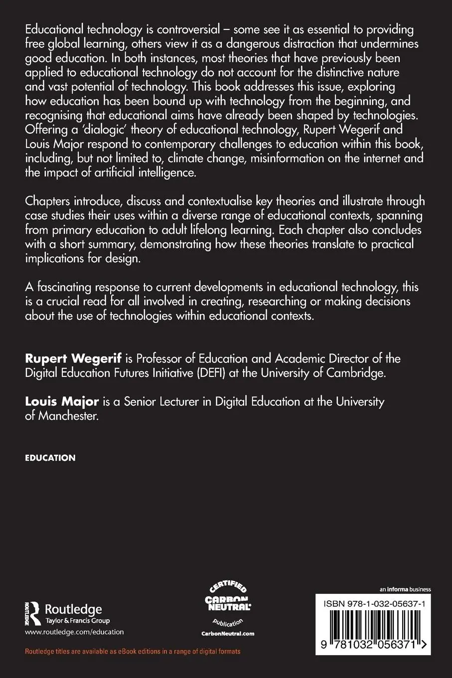 Rückseite: 9781032056371 | The Theory of Educational Technology | Rupert Wegerif (u. a.) | Buch