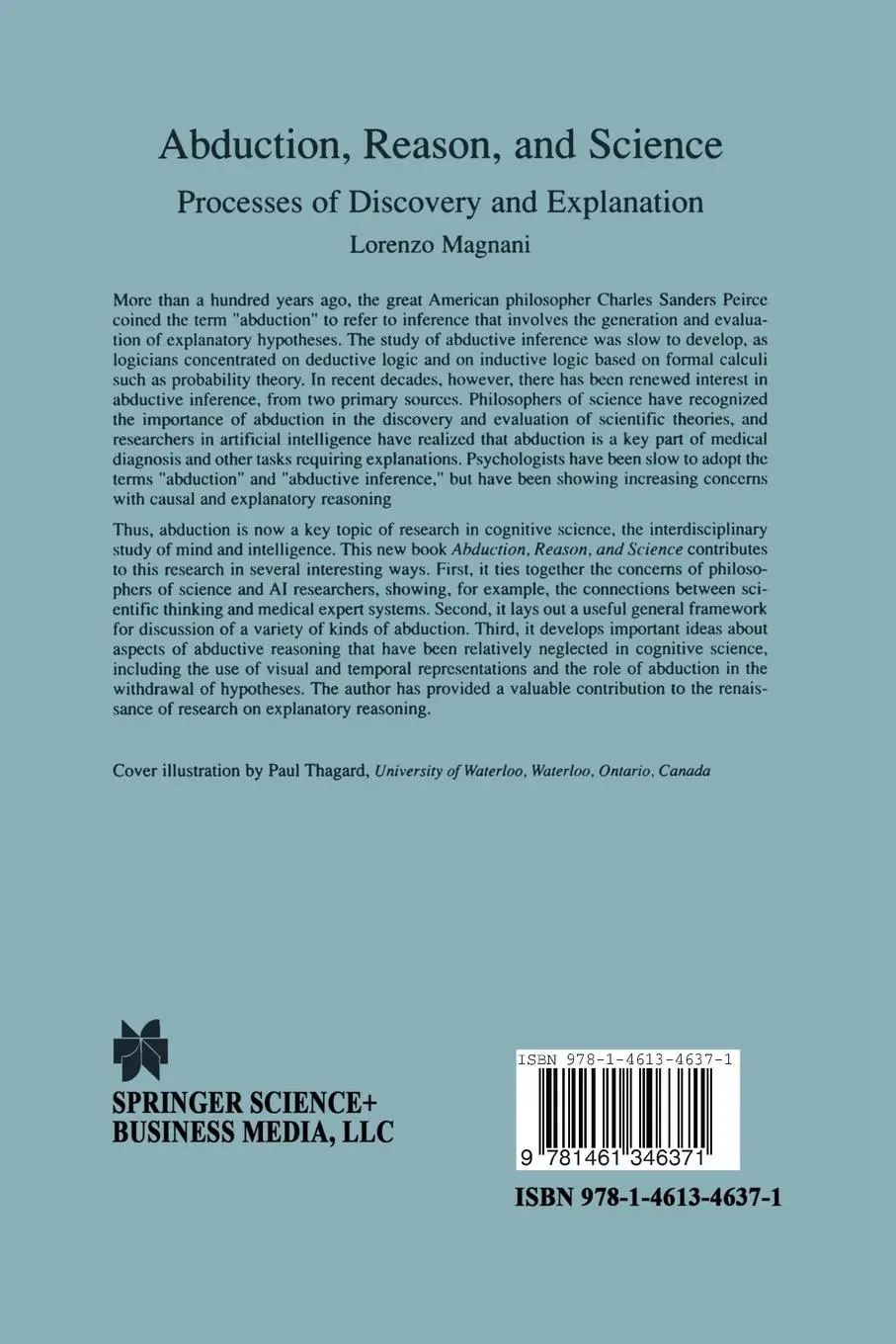 Rückseite: 9781461346371 | Abduction, Reason and Science | Processes of Discovery and Explanation
