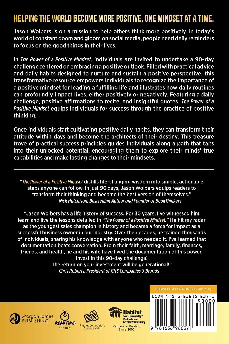 Rückseite: 9781636986371 | The Power of a Positive Mindset | Jason Wolbers | Taschenbuch | 2025