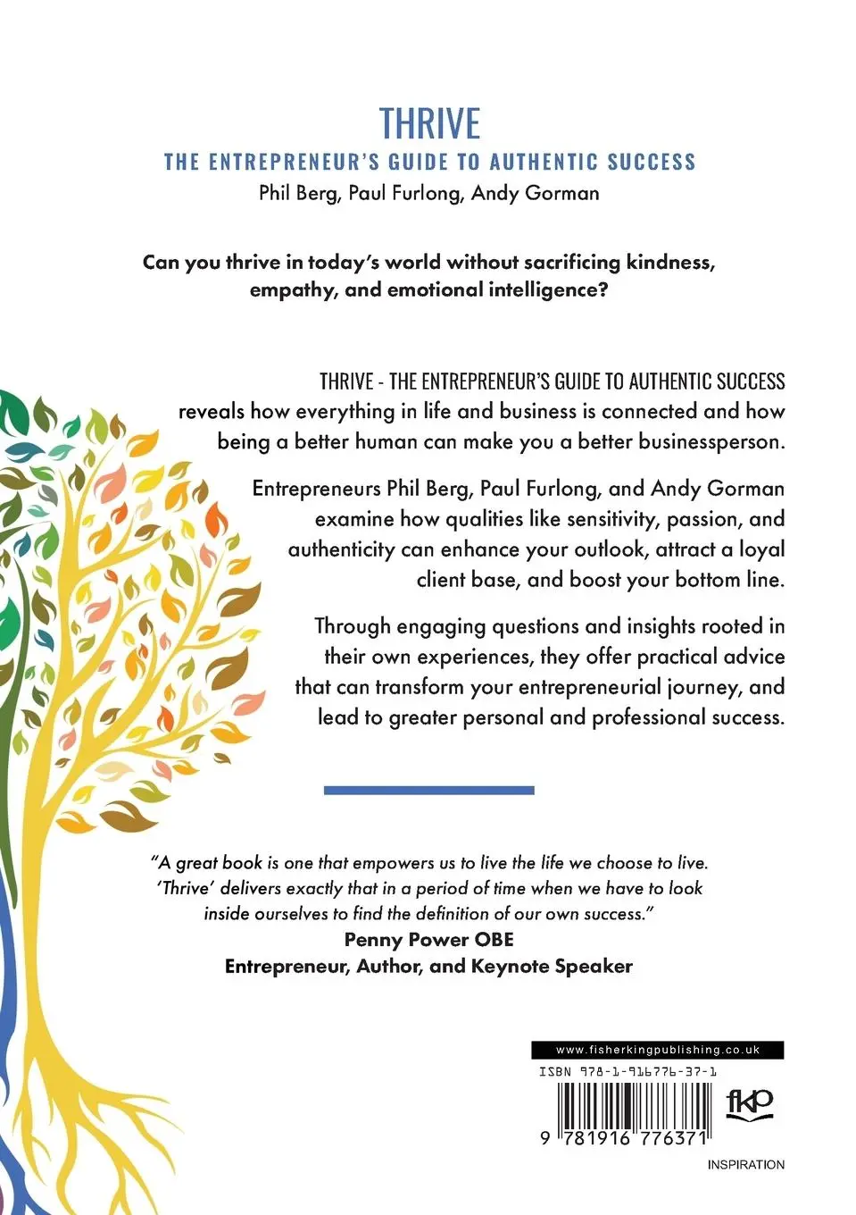 Rückseite: 9781916776371 | THRIVE - THE ENTREPRENEURS GUIDE TO AUTHENTIC SUCCESS | Berg (u. a.)