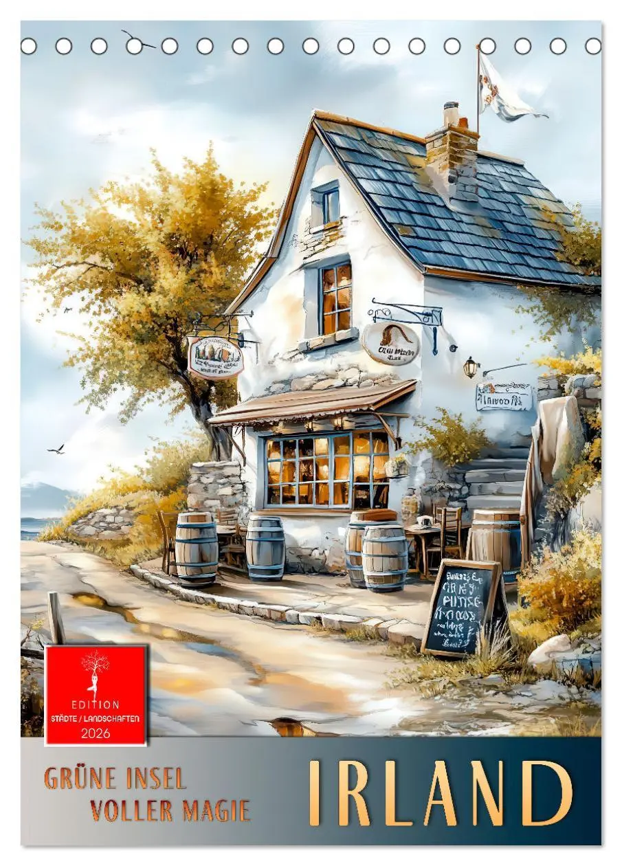 Cover: 9783457286371 | Irland - Grüne Insel voller Magie (Tischkalender 2026 DIN A5 hoch),...