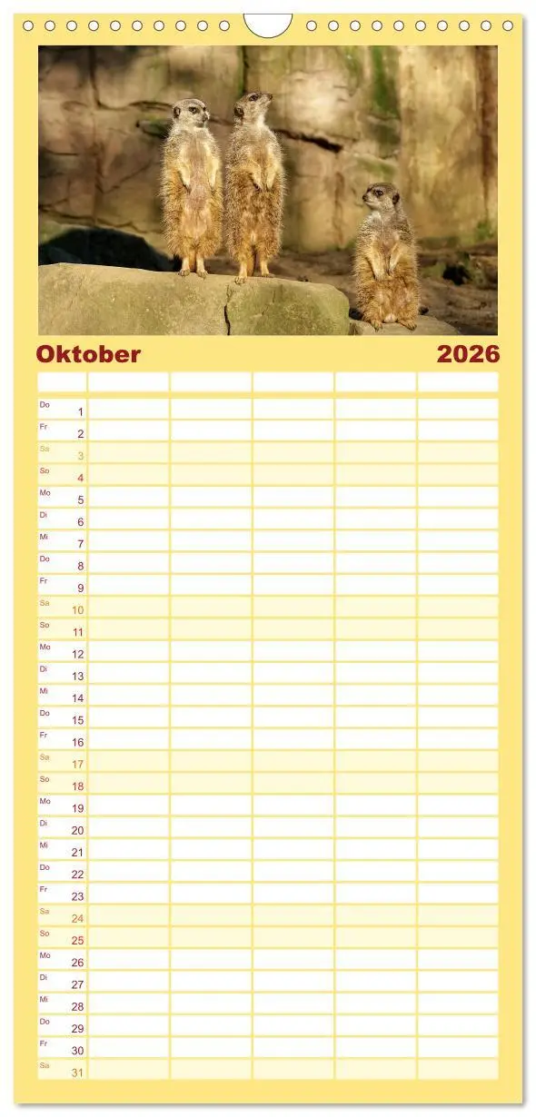 Bild: 9783516516371 | Familienplaner 2026 - Erdmännchen - Zusammen sind wir stark mit 5...