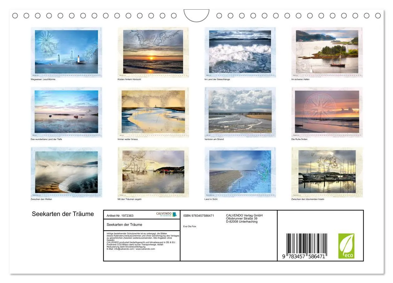 Bild: 9783457586471 | Seekarten der Träume (Wandkalender 2026 DIN A4 quer), CALVENDO...
