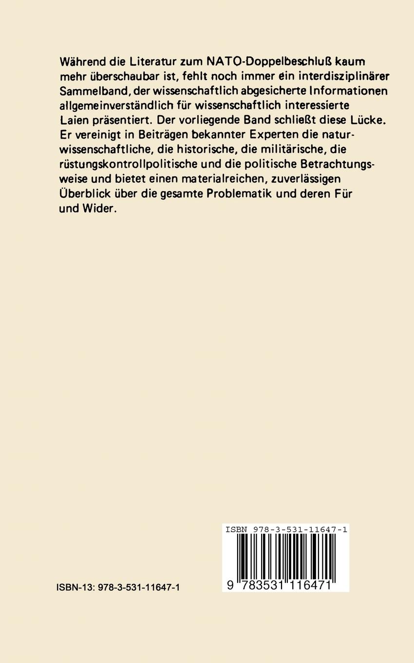 Rückseite: 9783531116471 | Kernwaffen und Rüstungskontrolle | Ein interdisziplinäres Studienbuch