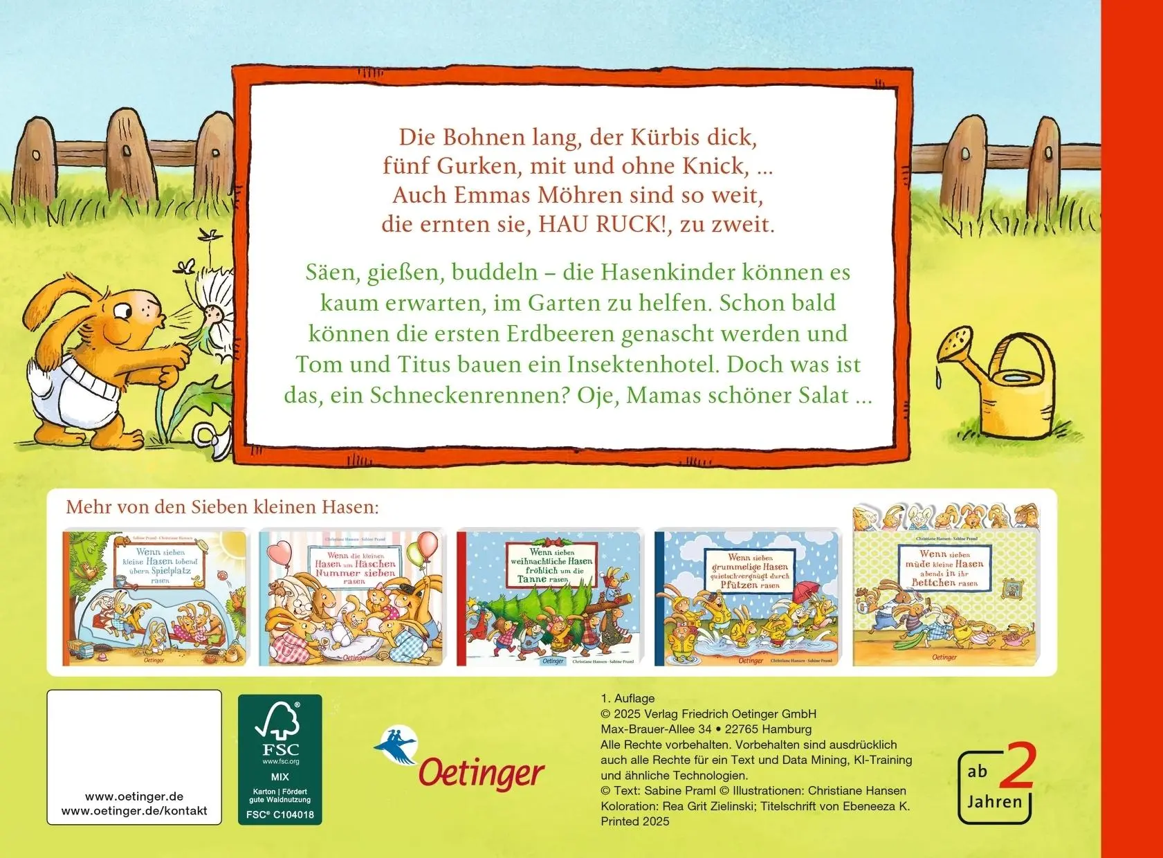 Rückseite: 9783751206471 | Wenn sieben kleine Gartenhasen zu Käfern und Radieschen rasen | Praml