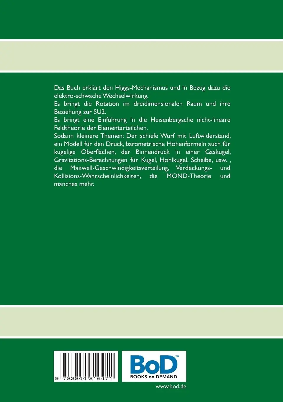Rückseite: 9783844816471 | Quantenmechanik aus elementarer Sicht Buch3 | Karl Fischer | Buch