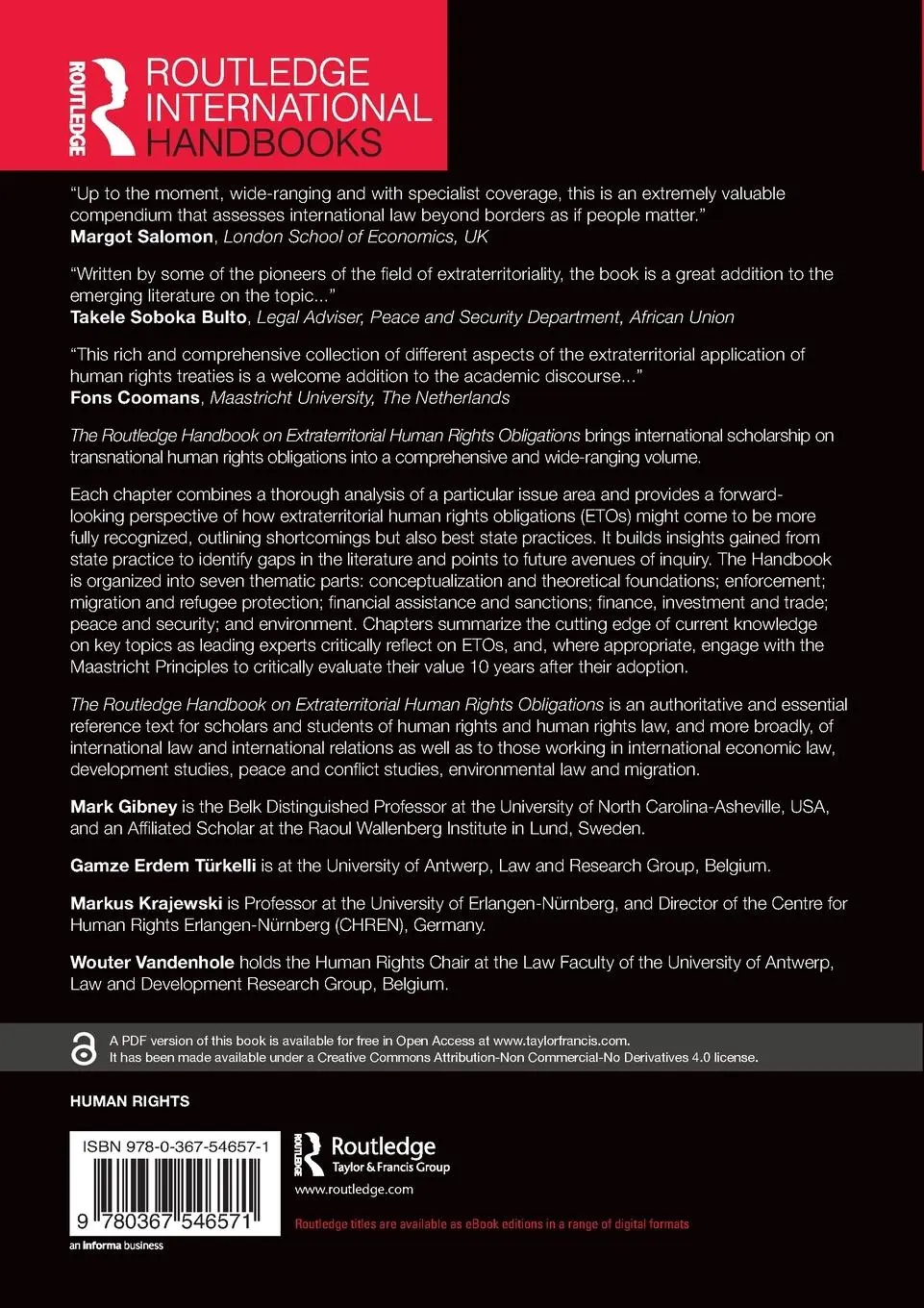 Rückseite: 9780367546571 | The Routledge Handbook on Extraterritorial Human Rights Obligations