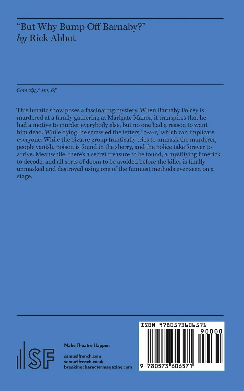 Rückseite: 9780573606571 | But Why Bump Off Barnaby? | Rick Abbot | Taschenbuch | Englisch | 2017