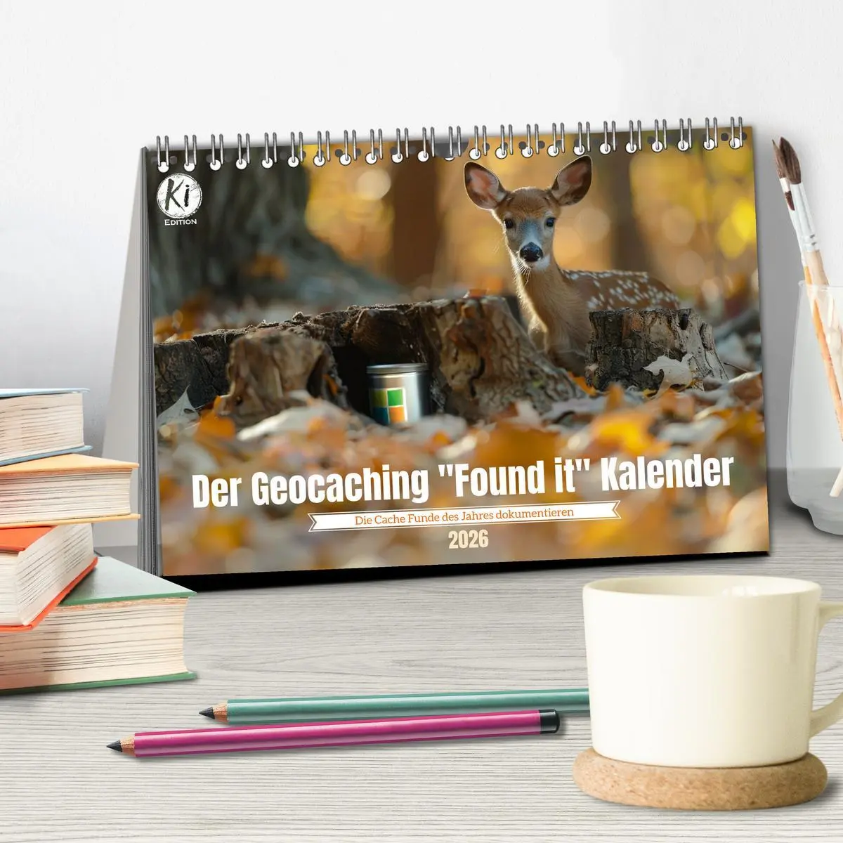 Bild: 9783457406571 | Der Geocaching Found it Kalender (Tischkalender 2026 DIN A5 quer),...
