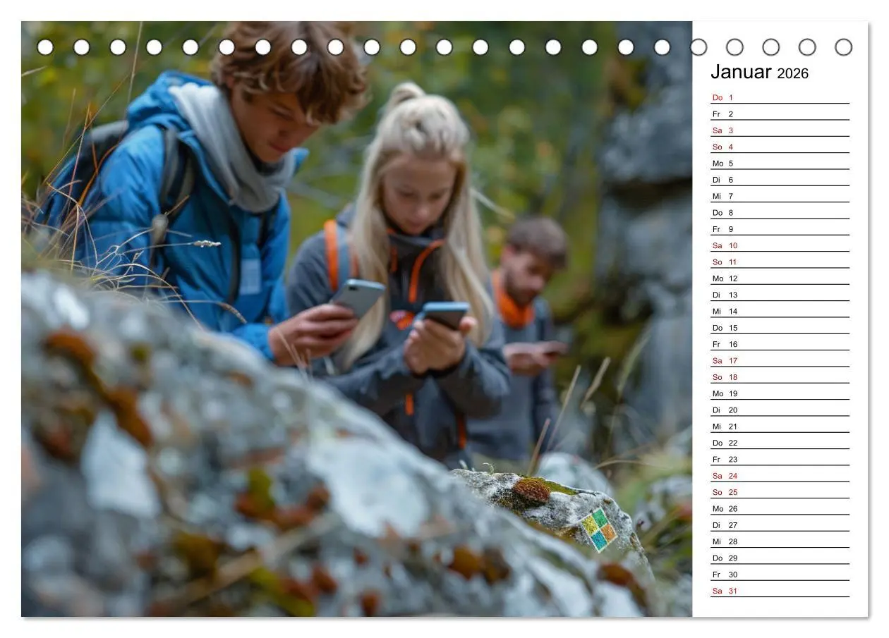 Bild: 9783457406571 | Der Geocaching Found it Kalender (Tischkalender 2026 DIN A5 quer),...