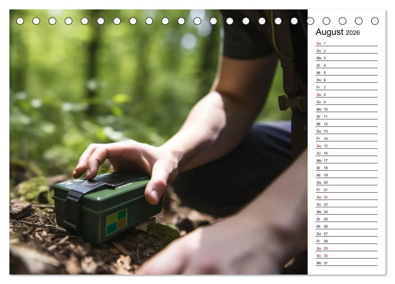 Bild: 9783457406571 | Der Geocaching Found it Kalender (Tischkalender 2026 DIN A5 quer),...