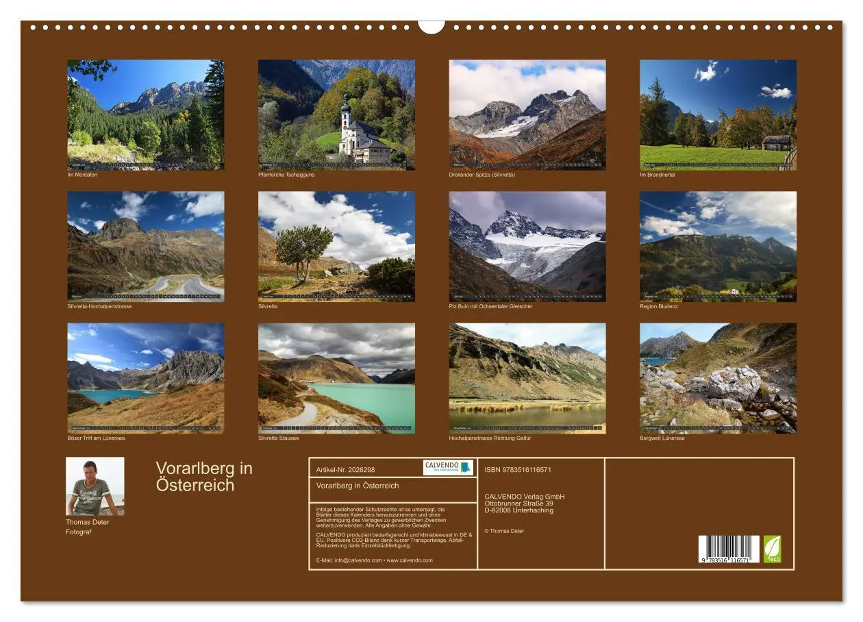 Bild: 9783516116571 | Vorarlberg in Österreich (Wandkalender 2026 DIN A2 quer), CALVENDO...