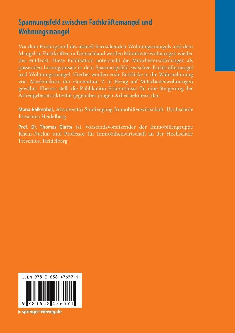 Rückseite: 9783658476571 | Spannungsfeld zwischen Fachkräftemangel und Wohnungsmangel | Buch