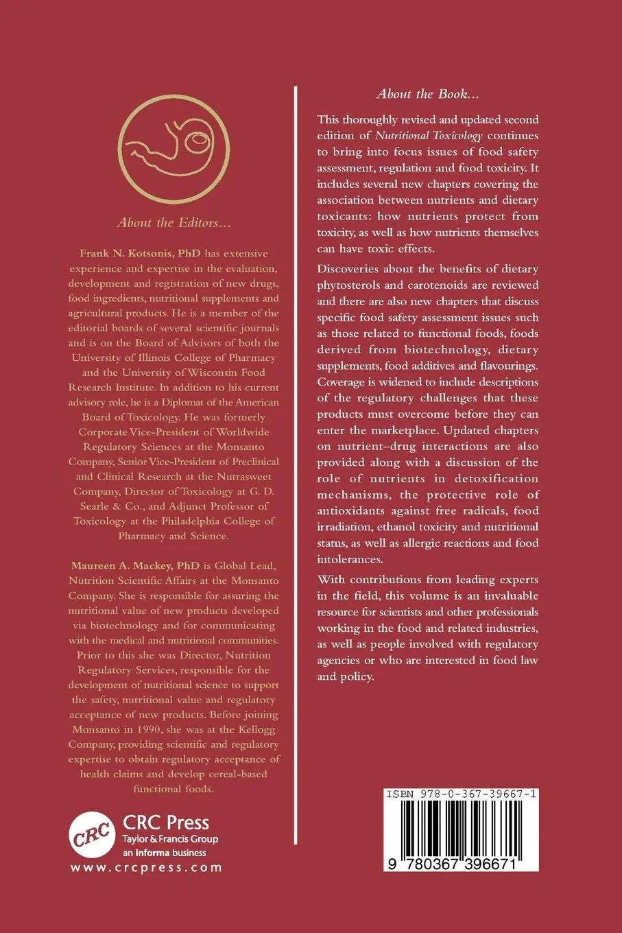 Rückseite: 9780367396671 | Nutritional Toxicology | Frank N. Kotsonis (u. a.) | Taschenbuch