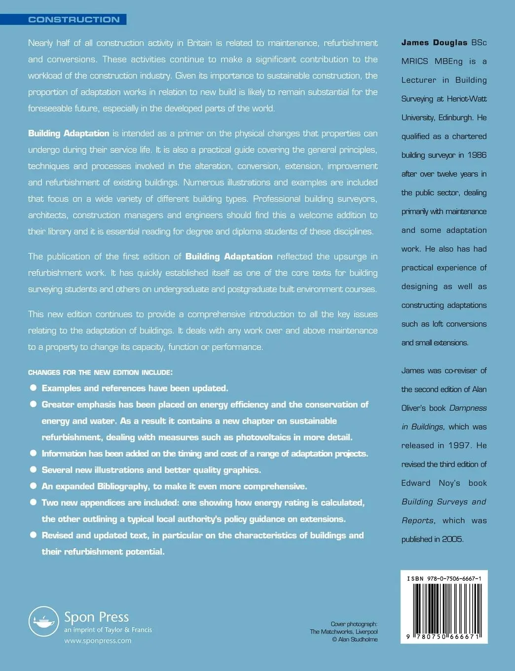 Rückseite: 9780750666671 | Building Adaptation | James Douglas | Taschenbuch | Englisch | 2006