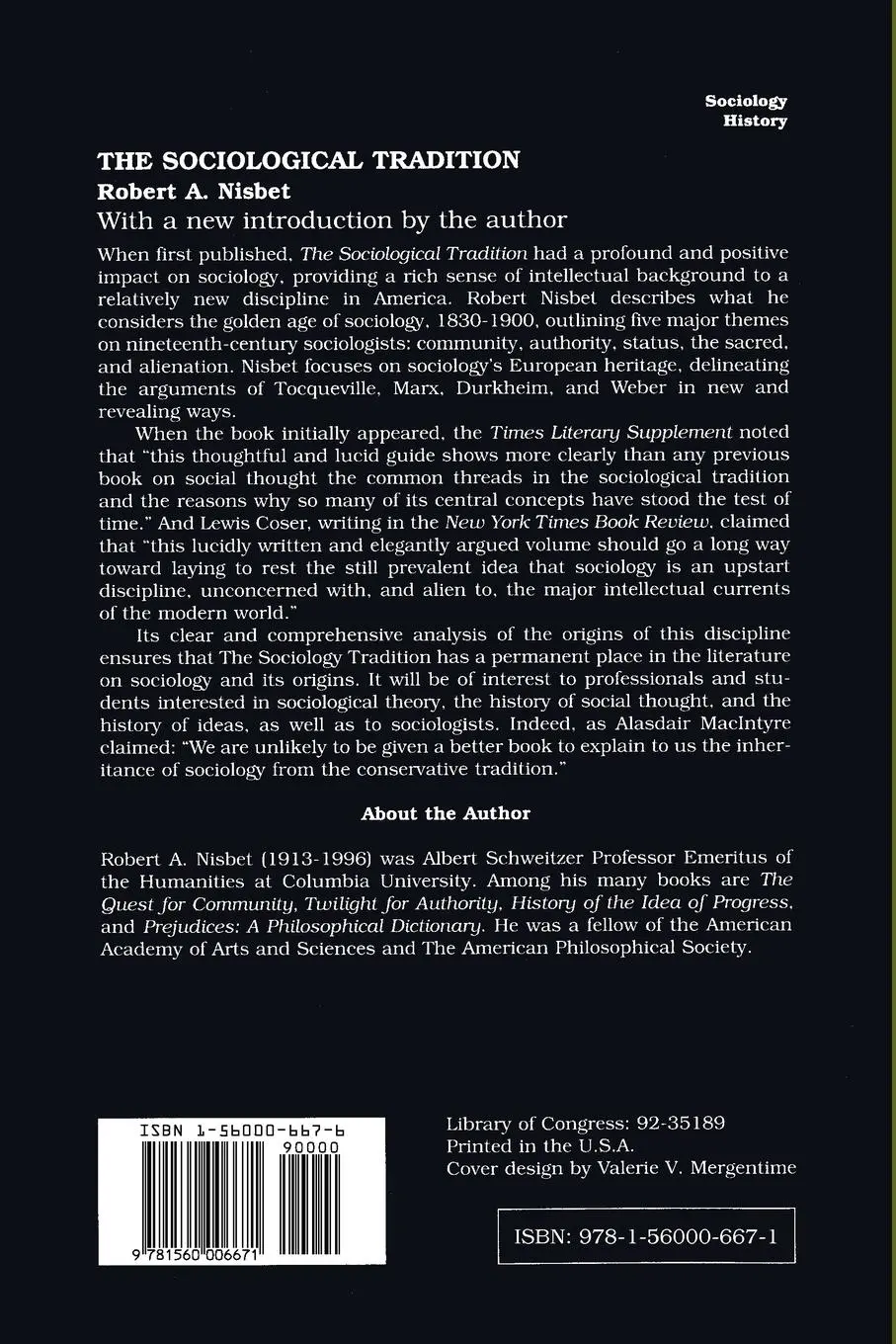 Rückseite: 9781560006671 | The Sociological Tradition | Peretz Bernstein | Taschenbuch | Englisch