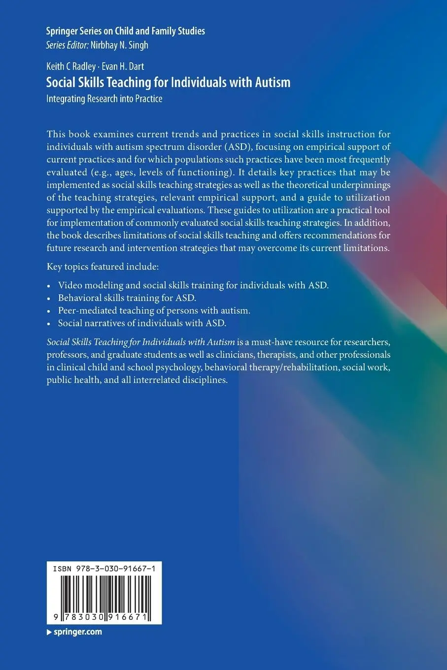 Rückseite: 9783030916671 | Social Skills Teaching for Individuals with Autism | Dart (u. a.)