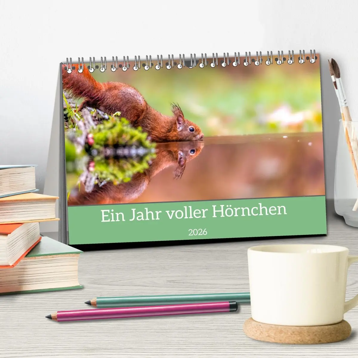Bild: 9783457566671 | Ein Jahr voller Hörnchen (Tischkalender 2026 DIN A5 quer), CALVENDO...