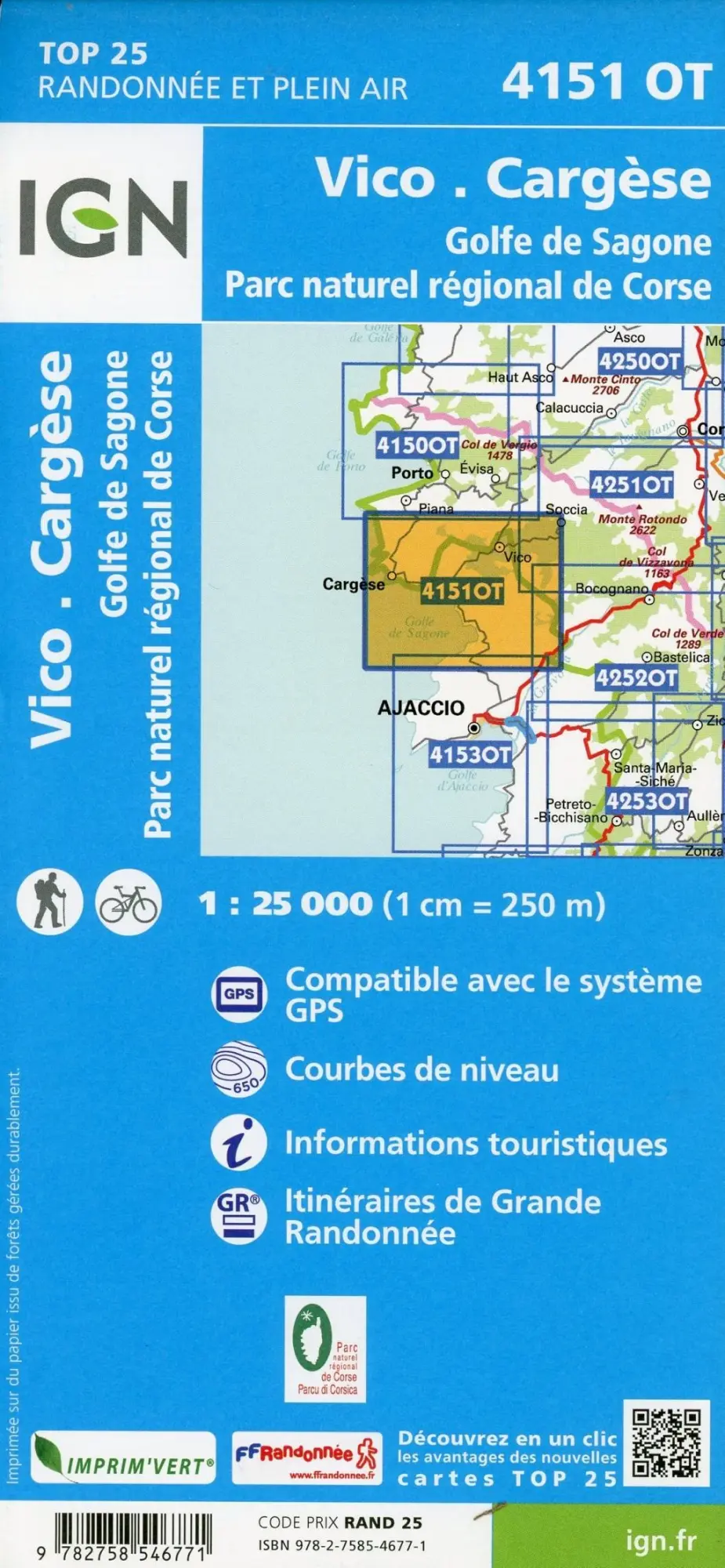 Bild: 9782758546771 | Vico Cargèse Golfe de sagone. Parc naturel régional de Corse 1 : 25...