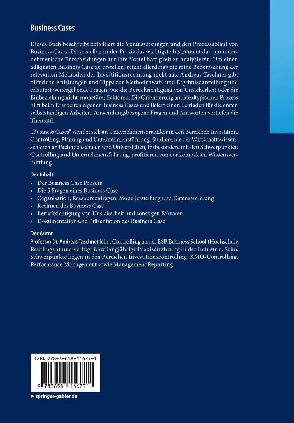 Rückseite: 9783658146771 | Business Cases | Ein anwendungsorientierter Leitfaden | Taschner | xiv