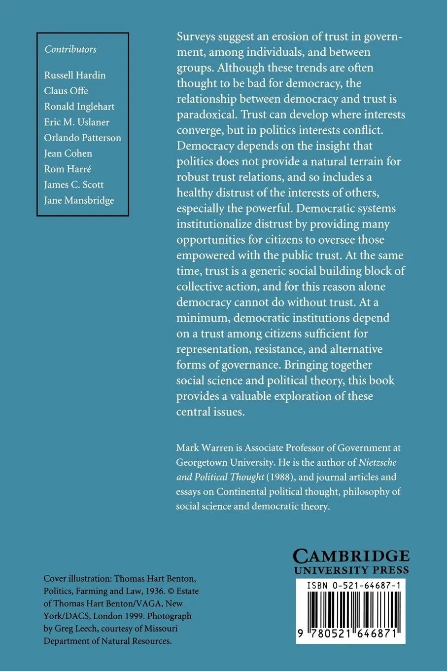 Rückseite: 9780521646871 | Democracy and Trust | Mark Warren | Taschenbuch | Englisch | 2004