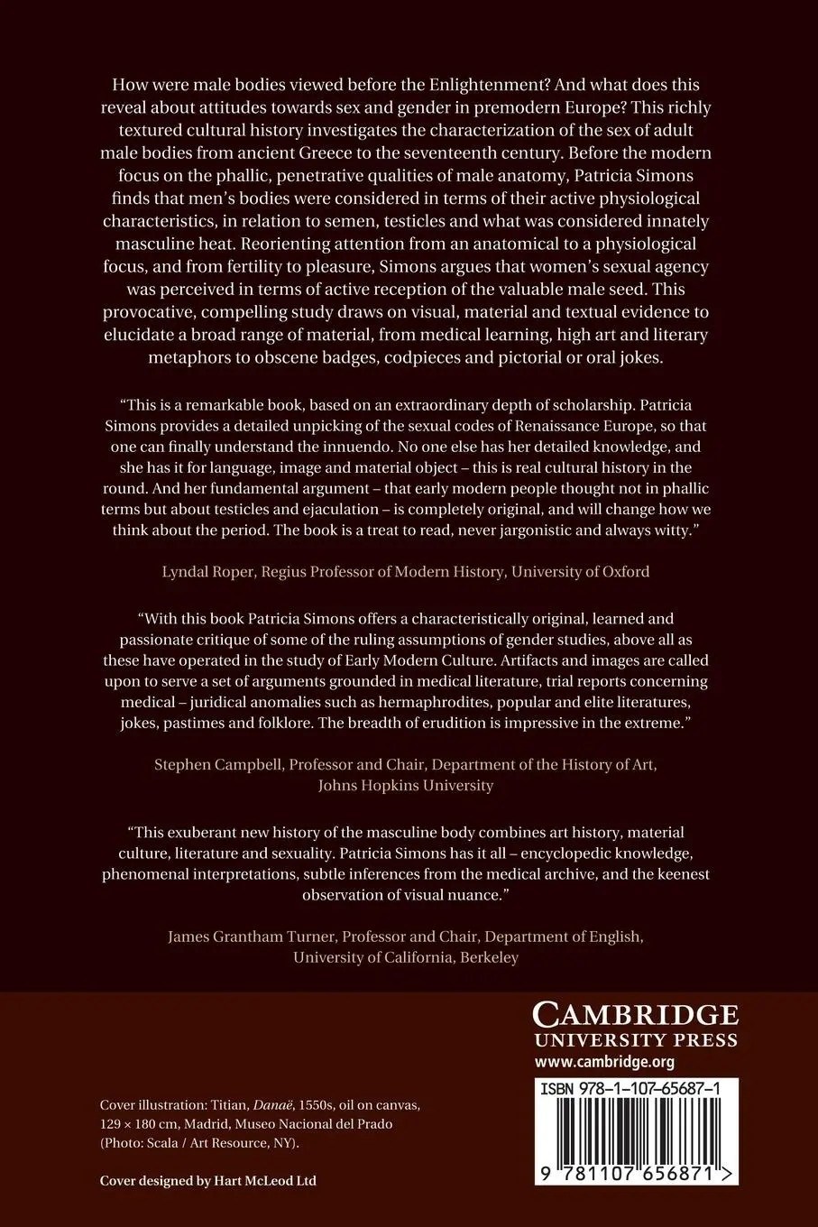 Rückseite: 9781107656871 | The Sex of Men in Premodern Europe | A Cultural History | Simons