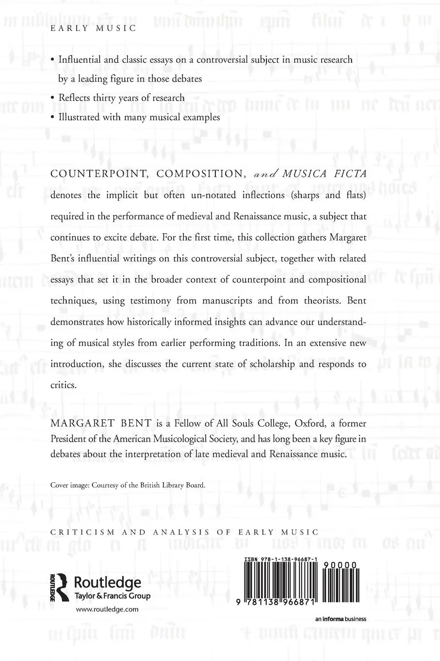 Rückseite: 9781138966871 | Counterpoint, Composition and Musica Ficta | Margaret Bent | Buch