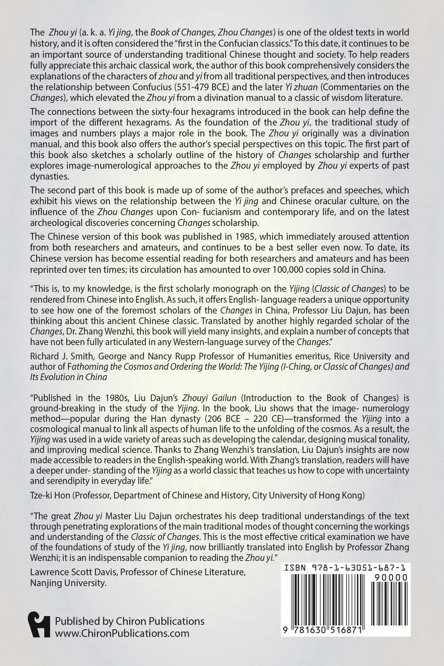 Rückseite: 9781630516871 | An Introduction to the Zhou yi (Book of Changes) | Liu Dajun | Buch