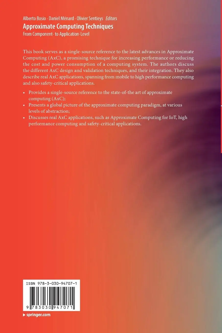 Rückseite: 9783030947071 | Approximate Computing Techniques | Alberto Bosio (u. a.) | Taschenbuch