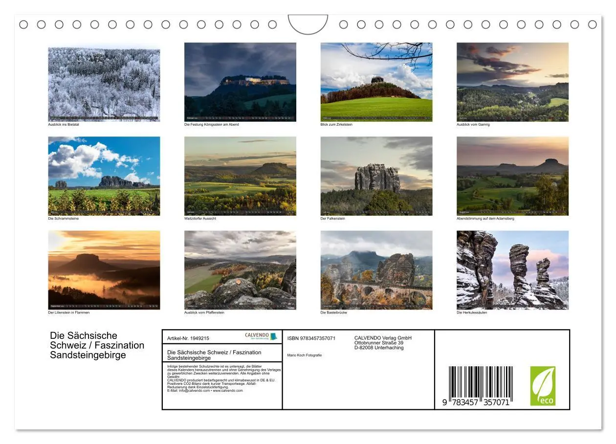 Bild: 9783457357071 | Die Sächsische Schweiz / Faszination Sandsteingebirge (Wandkalender...