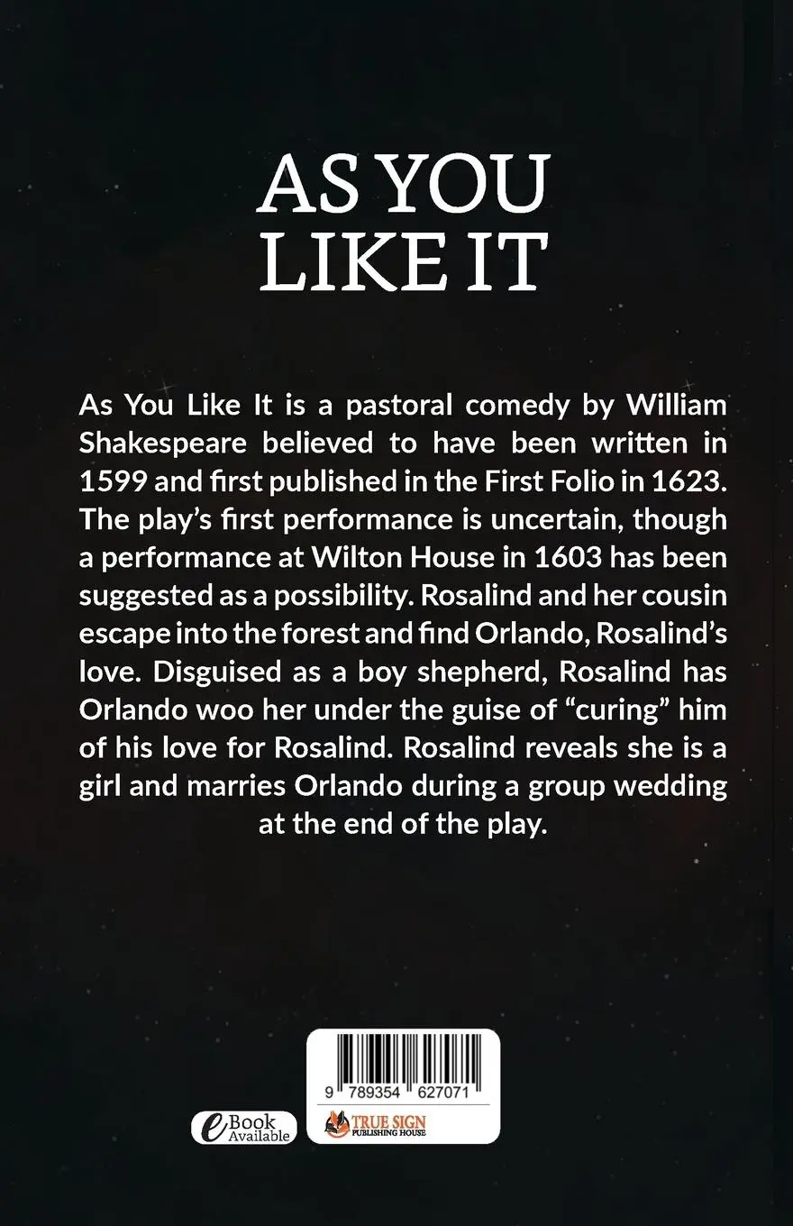 Rückseite: 9789354627071 | As You Like It | William Shakespeare | Taschenbuch | Englisch | 2022