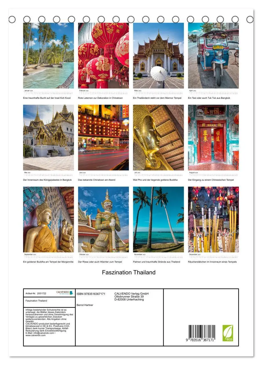 Bild: 9783516367171 | Faszination Thailand (Tischkalender 2026 DIN A5 hoch), CALVENDO...