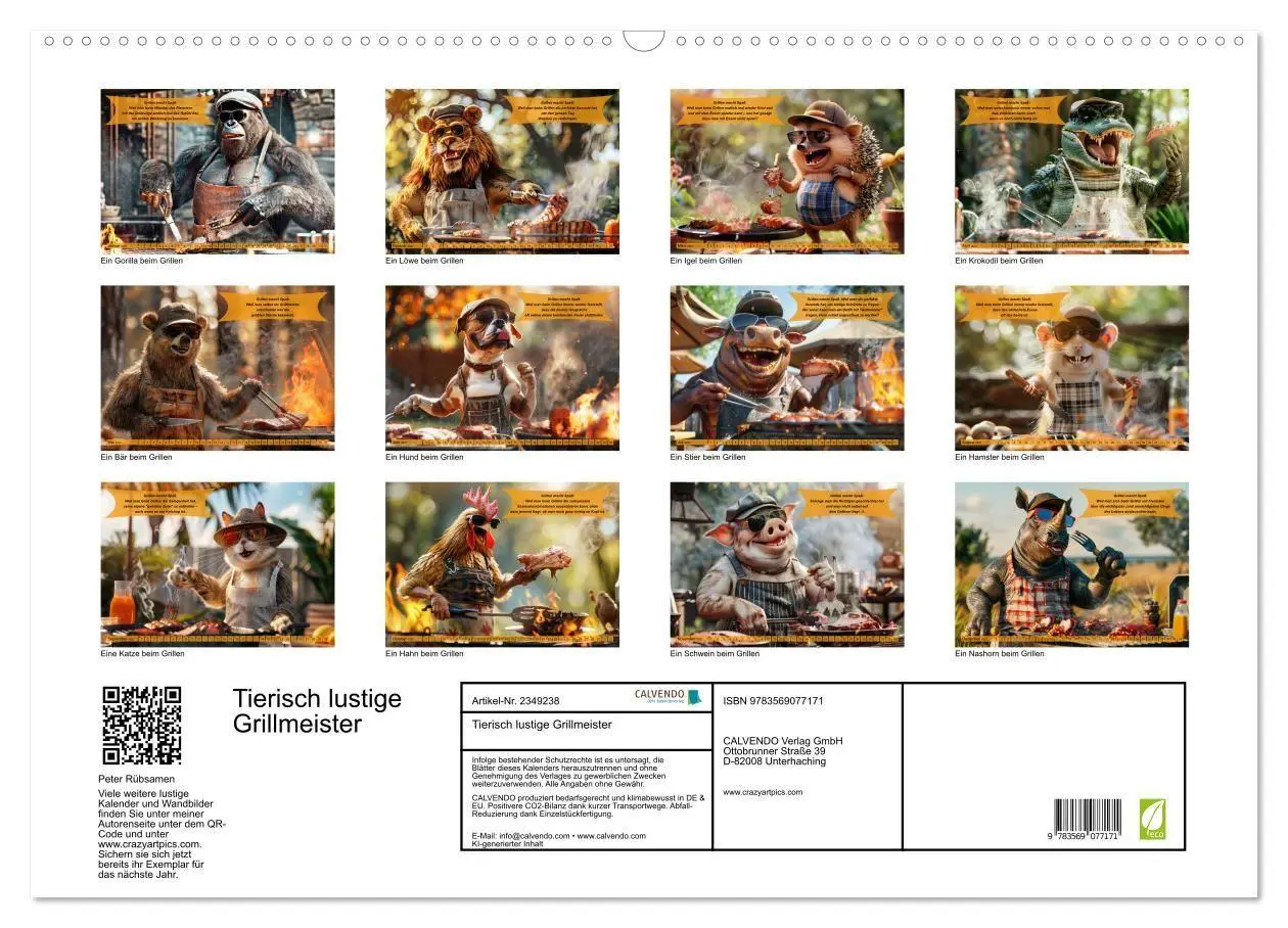Bild: 9783569077171 | Tierisch lustige Grillmeister (Wandkalender 2027 DIN A2 quer),...