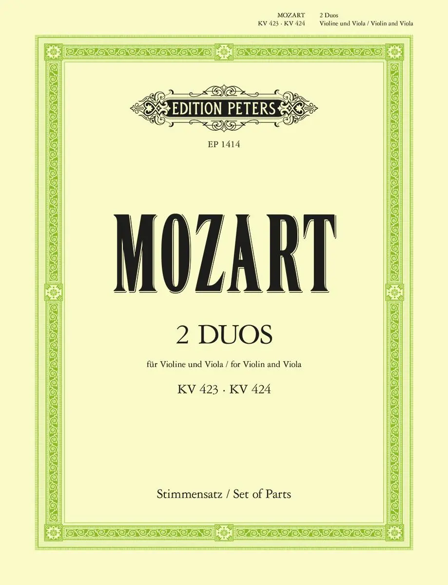 Cover: 9790014007171 | 2 Duos for Violin and Viola | K423, 424 (Set of Parts) | Mozart | Buch