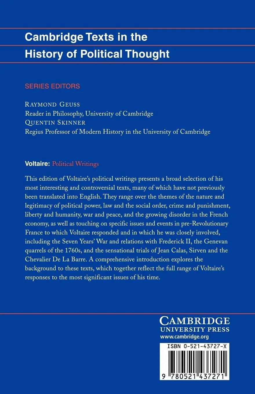 Rückseite: 9780521437271 | Voltaire | Political Writings | Voltaire (u. a.) | Taschenbuch | 2006
