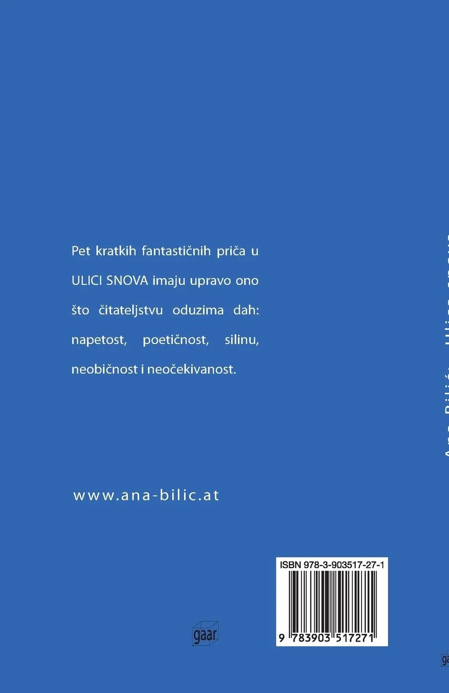 Rückseite: 9783903517271 | Ulica snova | fantasticne price | Ana Bilic | Taschenbuch | ? | 2024