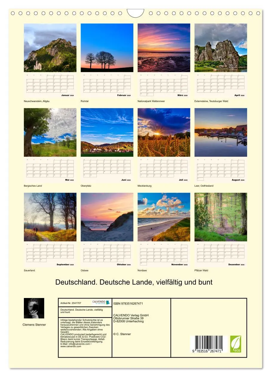 Bild: 9783516267471 | Deutschland. Deutsche Lande, vielfältig und bunt (Wandkalender 2026...