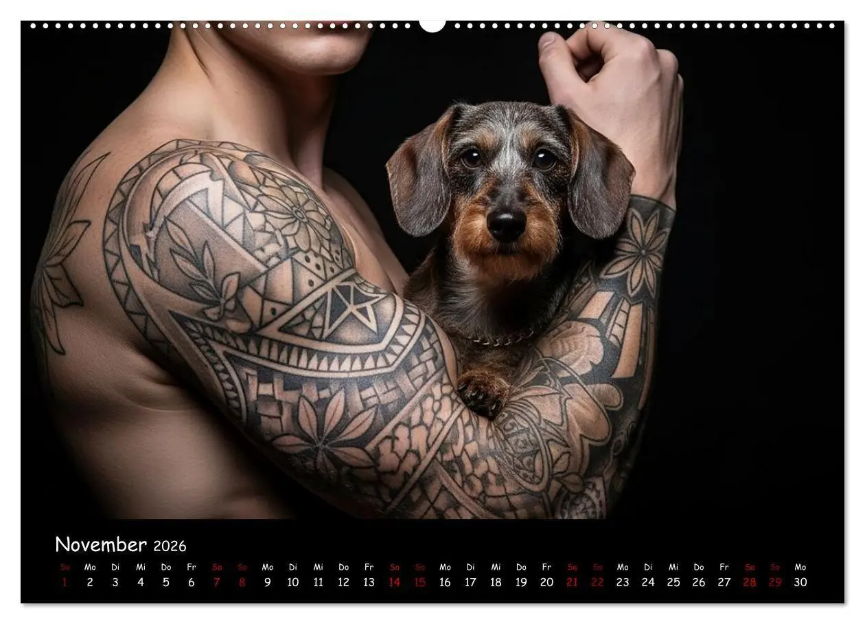 Bild: 9783516717471 | Coole Typen - Rauhaardackel (hochwertiger Premium Wandkalender 2026...